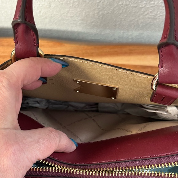 Michael Kors Reed Small Belted Satchel in Dark Cherry - Picture 4 of 7